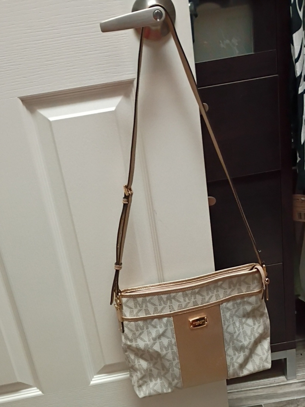 Michael Kors Beige Logo Crossbody Bag